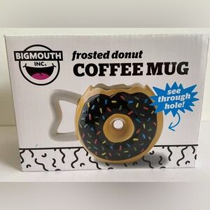 Frosted Donut Coffee Mug 16 oz From Big Mouth Frosted Ceramic Java Gift Mug NEW